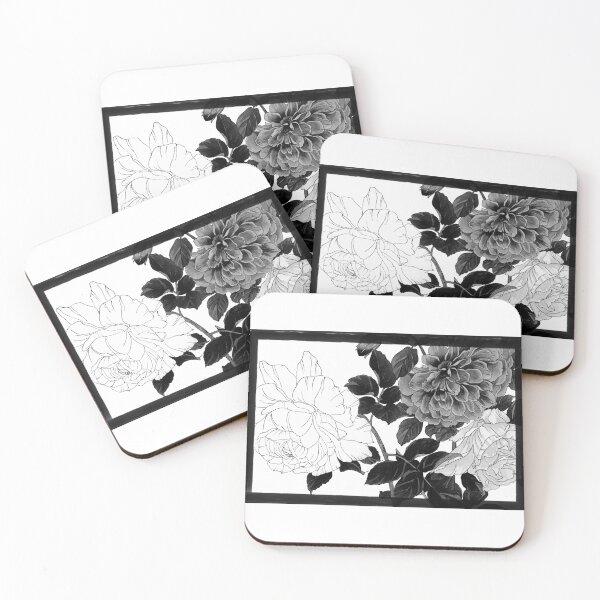 Item preview, Japanese flowers pattern, traditionnal rose design, gift for flower lovers, rose tattoo inspiration,  designed and sold by shodark.