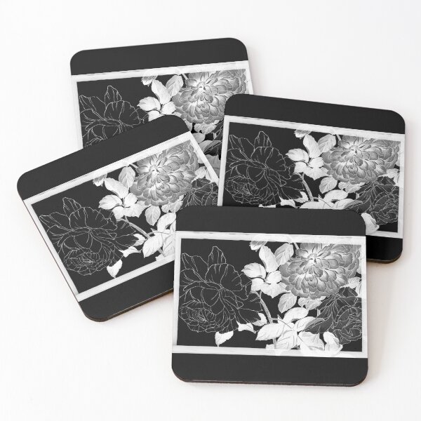 Item preview, Japanese flowers pattern, traditionnal rose design, gift for flower lovers, rose tattoo inspiration,  designed and sold by shodark.