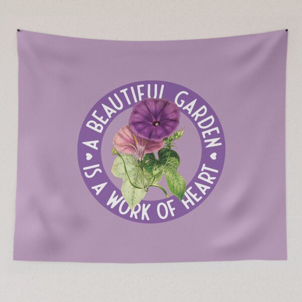 Item preview, A beautiful garden is a work of heart - vintage Ipomoea designed and sold by knappidesign.