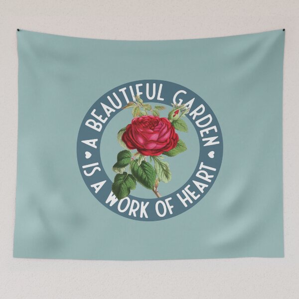 Item preview, A beautiful garden is a work of heart - vintage rose designed and sold by knappidesign.