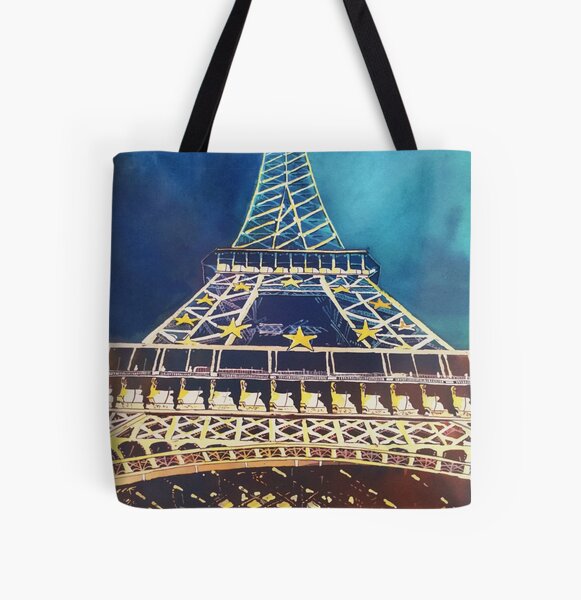 Eiffel Tower All Over Print Tote Bag