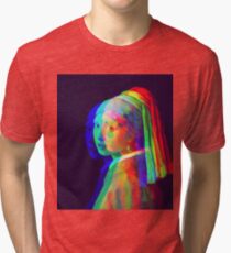 g i rl w1th a Pe4rl. Tri-blend T-Shirt