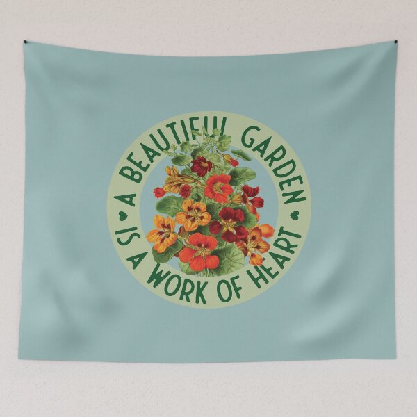 Item preview, A beautiful garden is a work of heart - Tropaeolum majus designed and sold by knappidesign.