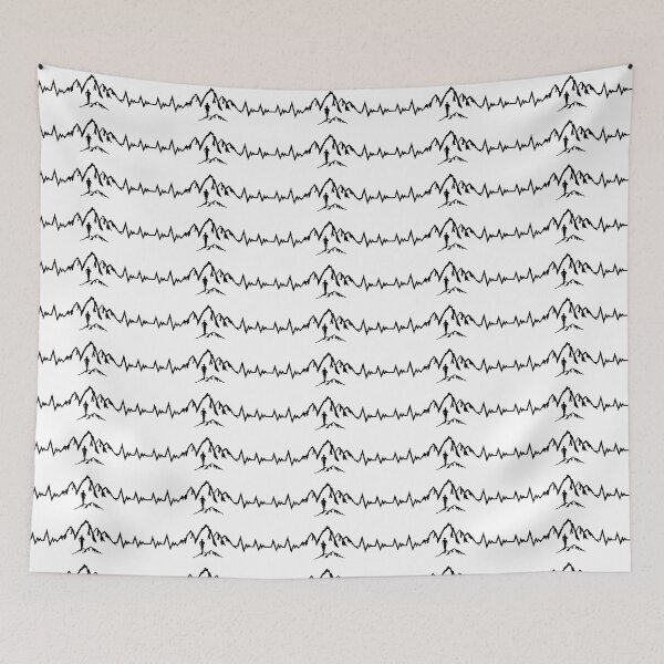 Item preview, Trail running, mountain running heartbeat, running EKG pulse designed and sold by claudiasartwork.