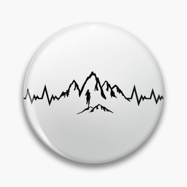 Item preview, Trail running, mountain running heartbeat, running EKG pulse - woman designed and sold by claudiasartwork.