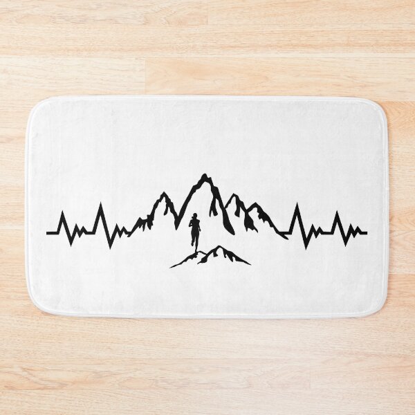 Item preview, Trail running, mountain running heartbeat, running EKG pulse - woman designed and sold by claudiasartwork.