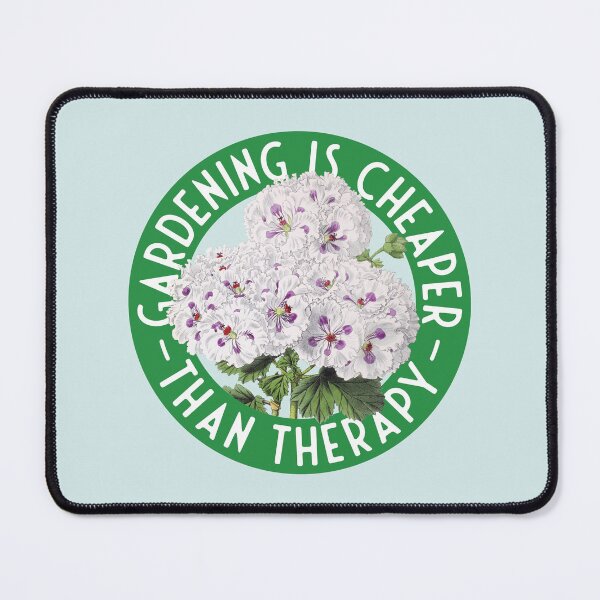 Item preview, Gardening is cheaper than therapy - white flowers designed and sold by knappidesign.