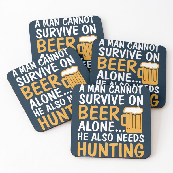 Item preview, man cannot survive on beer   designed and sold by Mujjistore.