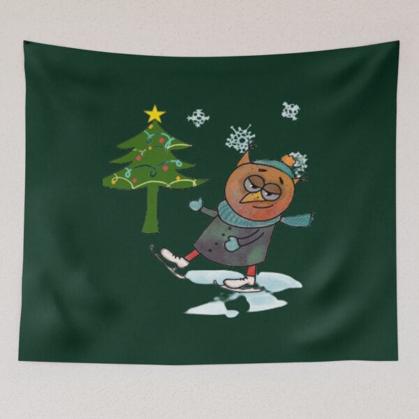 Item preview, Wet Owl  Owl Christmas Theme  Cute Owl Bird   designed and sold by SwazzDdraws.