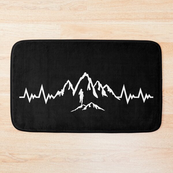 Item preview, Trail running, mountain running heartbeat, running EKG pulse - woman designed and sold by claudiasartwork.