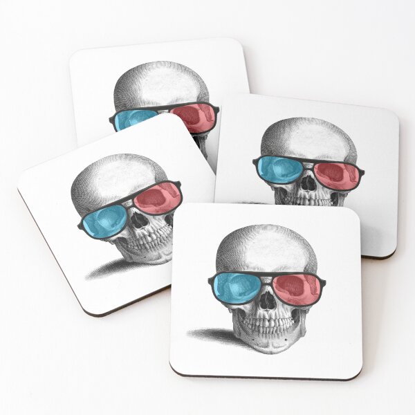 Item preview, Cool 3D glasses skull (white) designed and sold by Madame Memento.