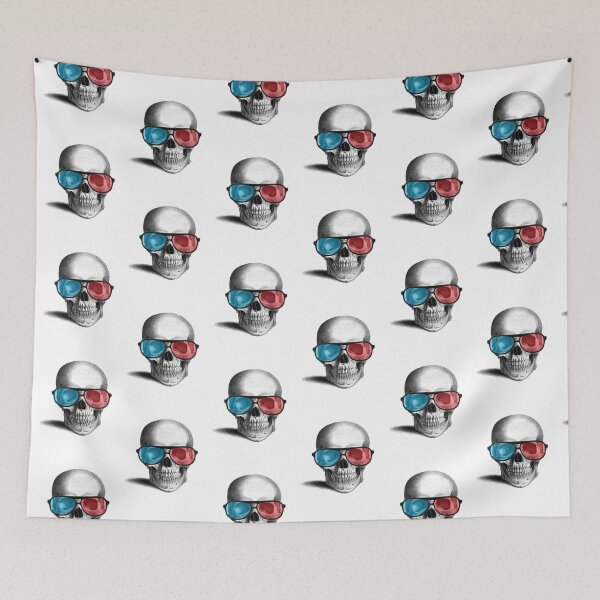 Item preview, Cool 3D glasses skull (white) designed and sold by Madame Memento.