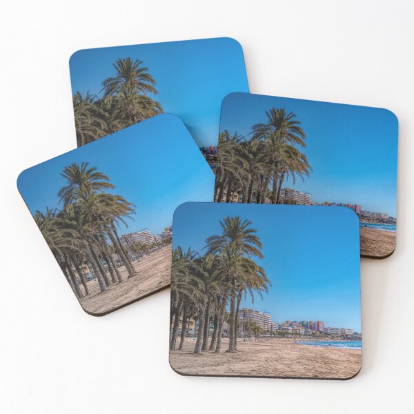 Item preview, Villajoyosa Spain Beach and Palm Trees Costa Blanca Alicante designed and sold by acceleratorhams.