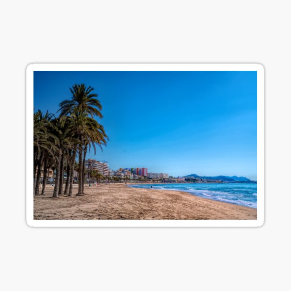 Item preview, Villajoyosa Spain Beach and Palm Trees Costa Blanca Alicante designed and sold by acceleratorhams.
