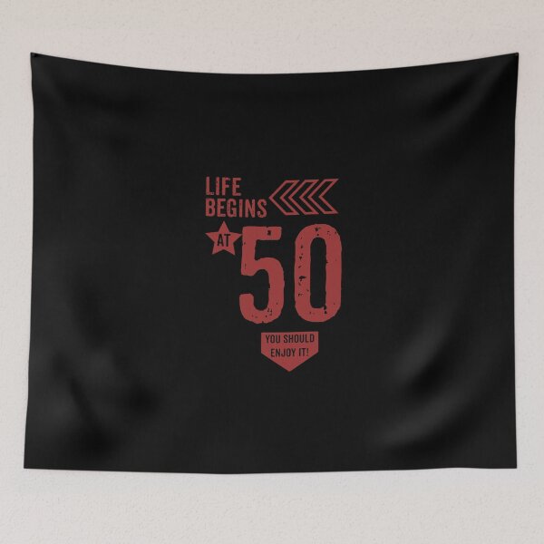 Item preview, Life begins at 50 years birthday gift designed and sold by rodmendonca.