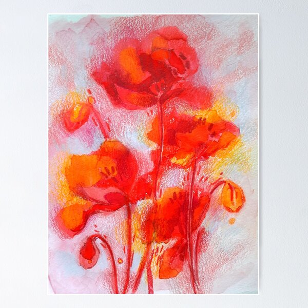 Item preview, Red Abstract Poppies designed and sold by artpiaf.