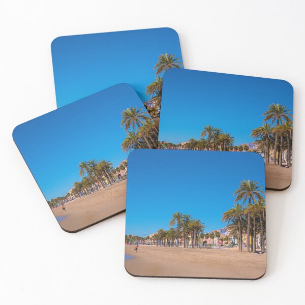 Item preview, Villajoyosa Spain Beautiful Costa Blanca Beach with Palm Trees designed and sold by acceleratorhams.