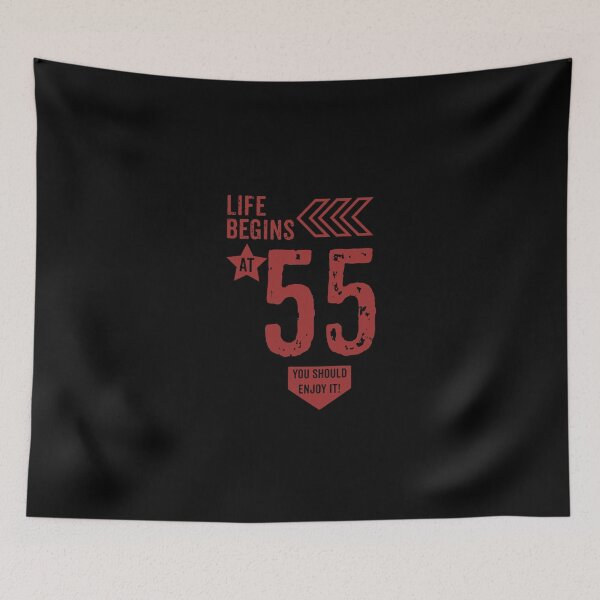 Item preview, Life begins at 55 years birthday gift designed and sold by rodmendonca.