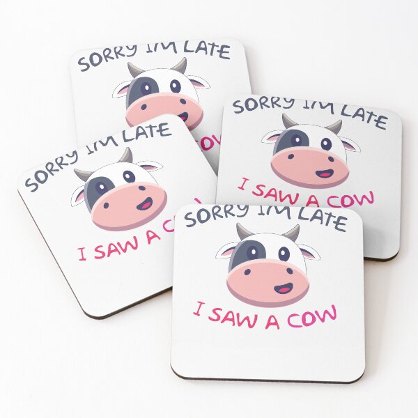 Item preview, Sorry i'm late i saw a cow, vintage gift for cow lovers designed and sold by CRO-DESIGN.