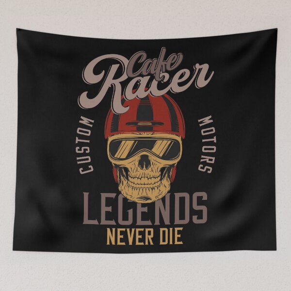 Item preview, Cafe Racer - Design for motorcycle fans with a skull and the slogan Legends Never Die designed and sold by velisani.