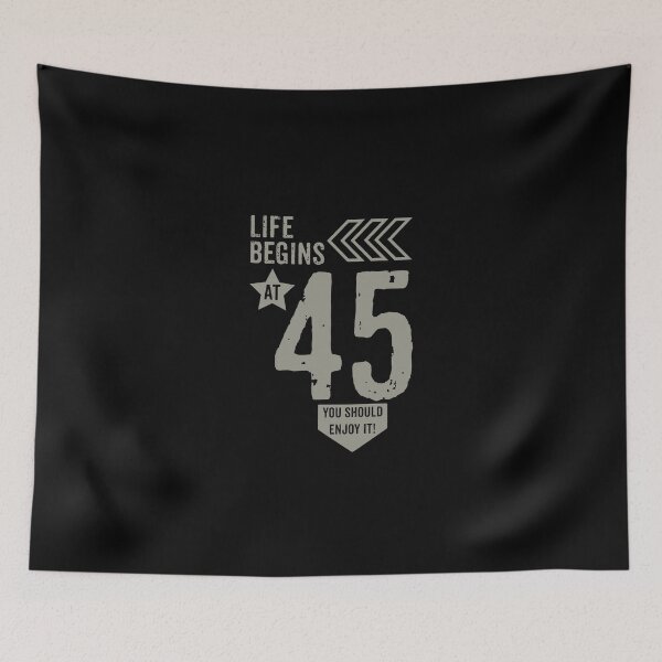 Item preview, Life begins at 45 years birthday gift designed and sold by rodmendonca.