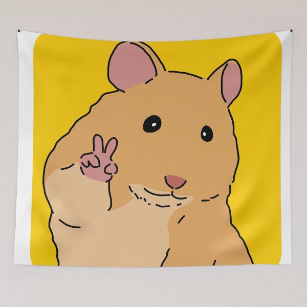 Item preview, Peace! Cute Hamster Meme designed and sold by jebi-garden.