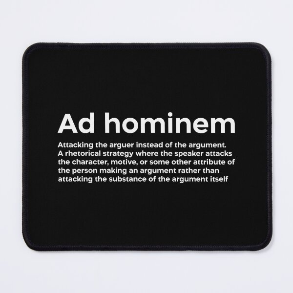 Item preview, Ad hominem white designed and sold by EdimQuotes.