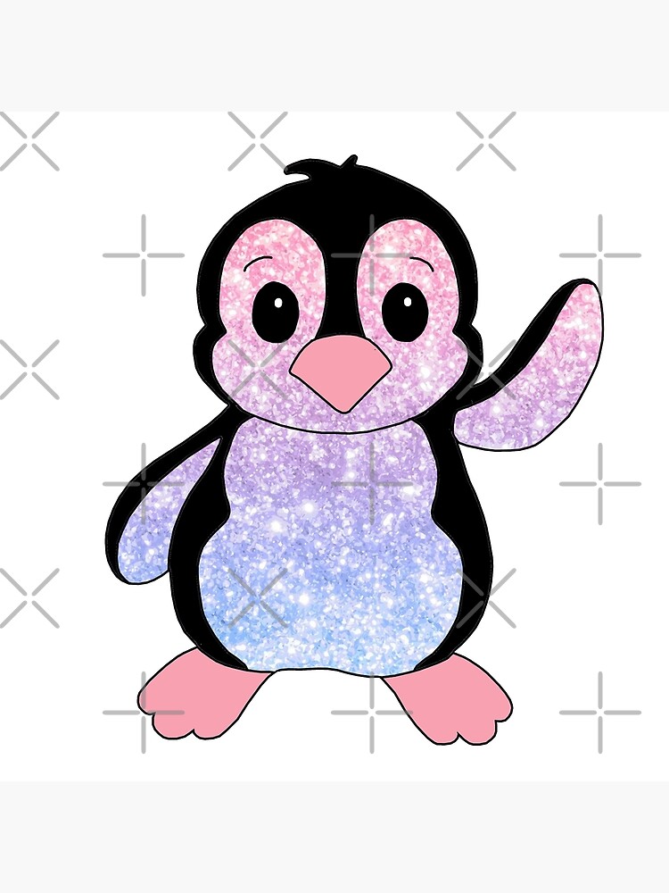 "happy little penguin (glitter edition)" Poster for Sale by