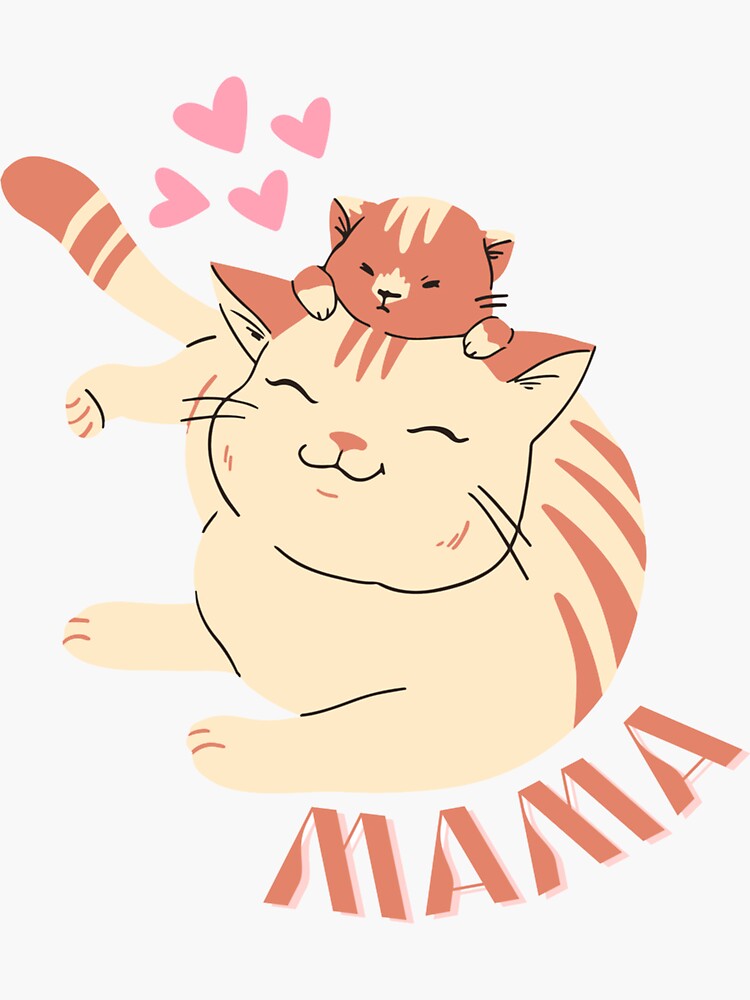Thumbnail 3 of 3, Sticker, Cat Mama Design by JiggsFashion designed and sold by JiggsFashion.