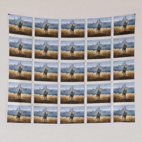 Item preview, Ukrainian Postage Stamp Russian Warship Moskva Go Fuck Yourself 2 designed and sold by CafeRacer044.