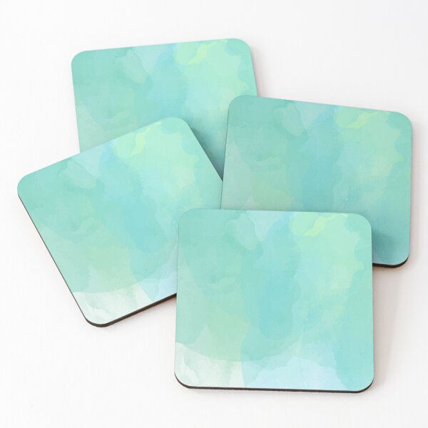 Item preview, Abstract set of cyan watercolor pastel designed and sold by pocketgraphic.