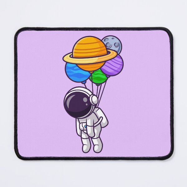 Item preview, Astronaut floating with planet balloon designed and sold by ReydaDesign.