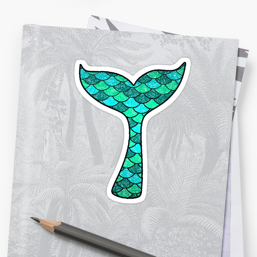 Glitter Mermaid Tail Sticker By Emmyschildt Redbubble