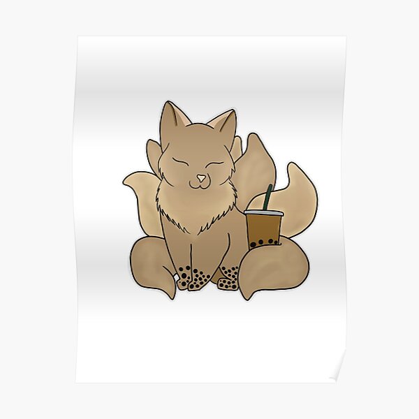 Boba Tea Kitsune Poster