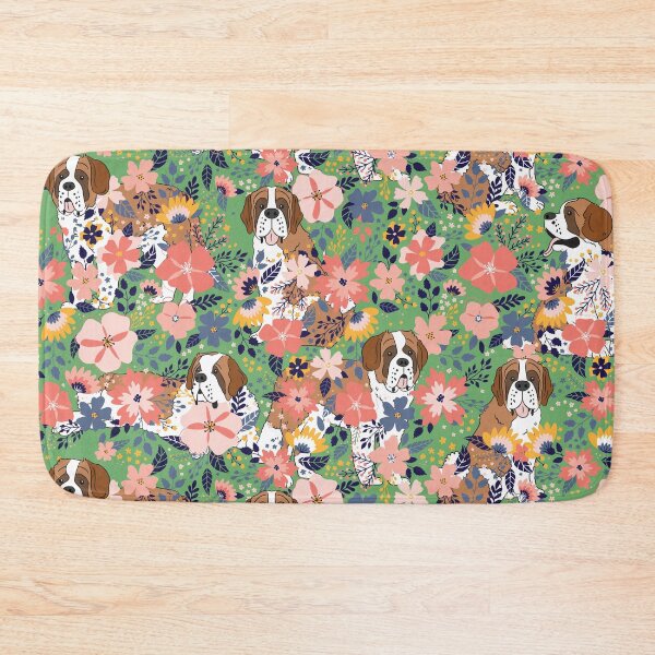 Item preview,  Saint Bernard St. Bernard Dog Garden - Green Background designed and sold by Lulupainting.