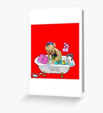 Tarjeta de felicitación Jeffys Bathtime! Camiseta SML Supermariologan