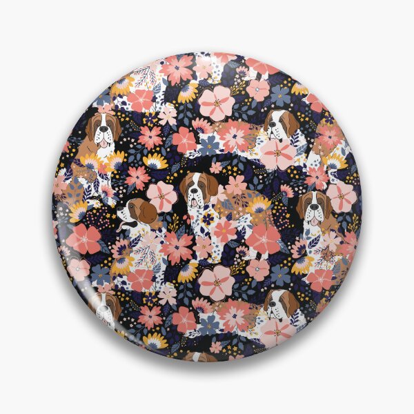 Item preview, Saint Bernard St. Bernard Dog Garden - Black Background designed and sold by Lulupainting.
