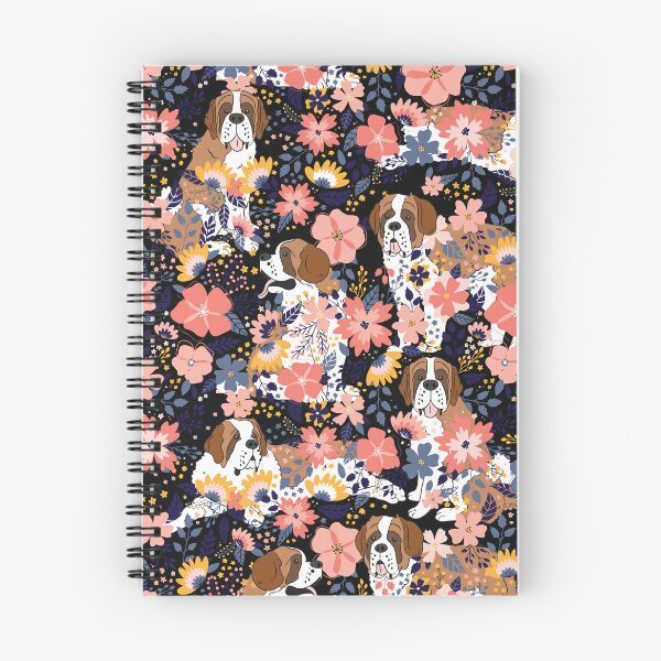 Item preview, Saint Bernard St. Bernard Dog Garden - Black Background designed and sold by Lulupainting.