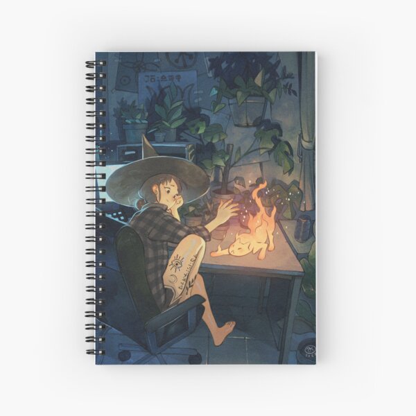 Fire Ghost Kitty Spiral Notebook