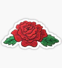 Red Rose Patch Sticker
