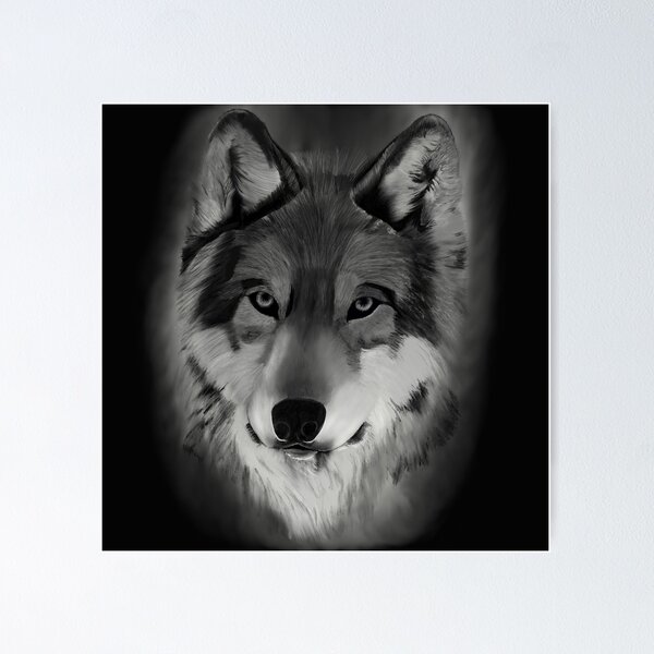 Item preview, Grey Wolf - Wolf wall art -  designed and sold by TerrySrArtShop.