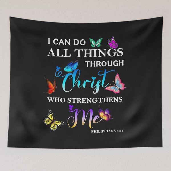 Item preview, I Can Do All Things Through Christ Butterfly Art - Religious  designed and sold by zorinaabzs143.