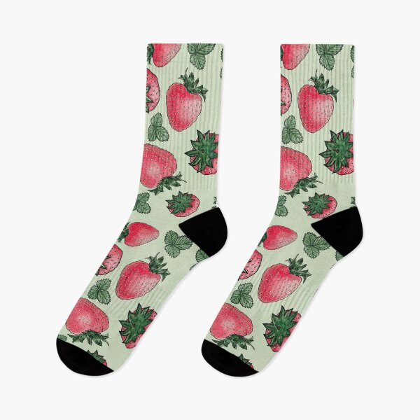 Item preview, Vintage Strawberry Fields Love Fruit Pattern (Green, Pink) designed and sold by ‧͙⁺˚*･༓☾ Moon Saikia ☽༓･*˚⁺‧͙.
