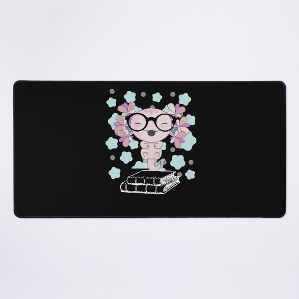 Item preview, Lovely Axolotl Cute Pink Nerd with Two Books and Glasses, Axlolt, Amphibian sitting on Books designed and sold by DiensDesign.