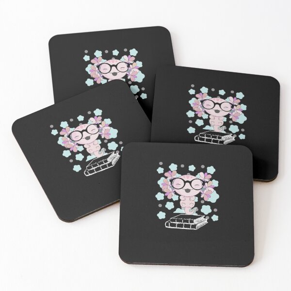 Item preview, Lovely Axolotl Cute Pink Nerd with Two Books and Glasses, Axlolt, Amphibian sitting on Books designed and sold by DiensDesign.