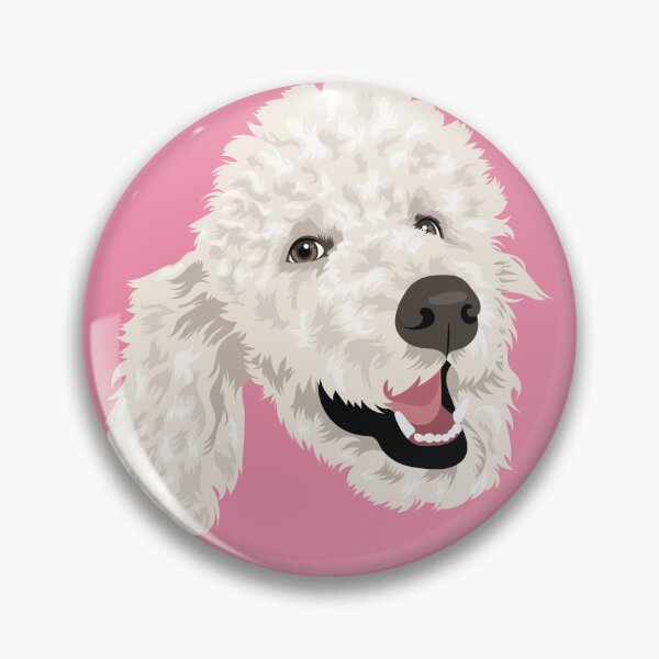 Item preview, white poodle vector illustration on pink designed and sold by PutnamRoad.