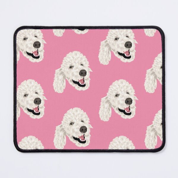 Item preview, white poodle vector illustration on pink designed and sold by PutnamRoad.