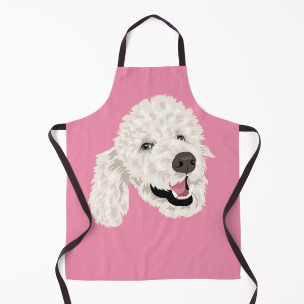 Item preview, white poodle vector illustration on pink designed and sold by PutnamRoad.