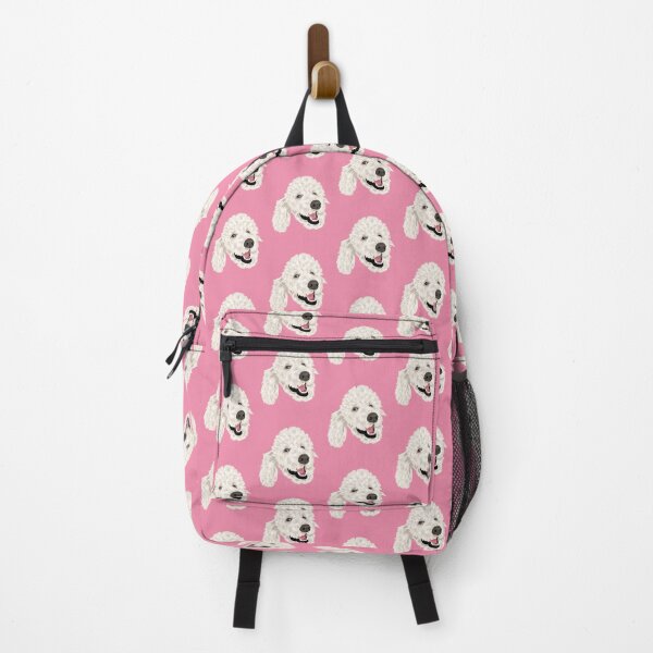 Item preview, white poodle vector illustration on pink designed and sold by PutnamRoad.