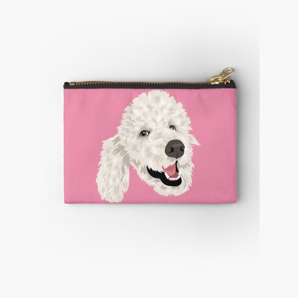 Item preview, white poodle vector illustration on pink designed and sold by PutnamRoad.